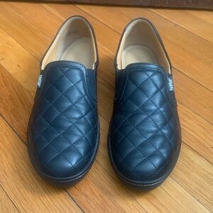 Hotter Black Quilted Leather Women’s Slip-On Shoes in Style Violet - Size 10M